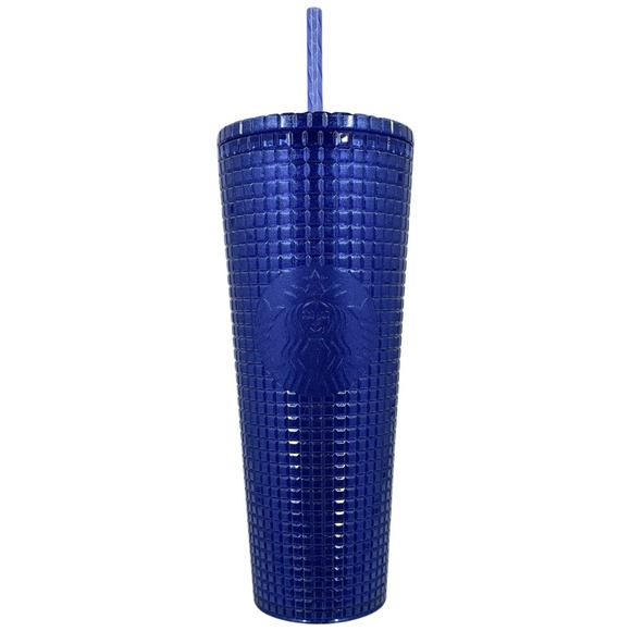 Starbucks Other - NWT Starbucks Cobalt Blue Grid Cold Cup - Venti - Tumbler - 24 oz - Summer 2023